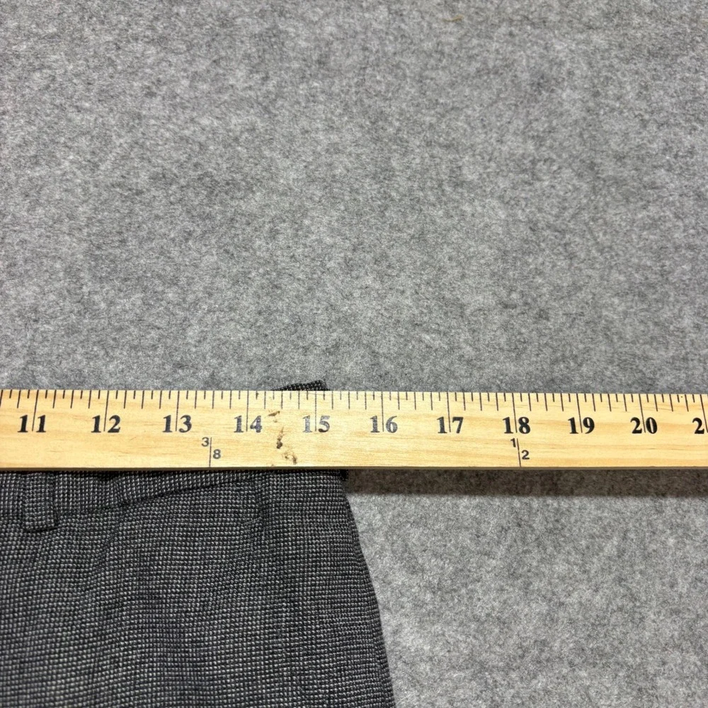 Vintage Yves Saint Laurent Men Grey Micro Check Dress Pants Straight Leg 31x31.5
